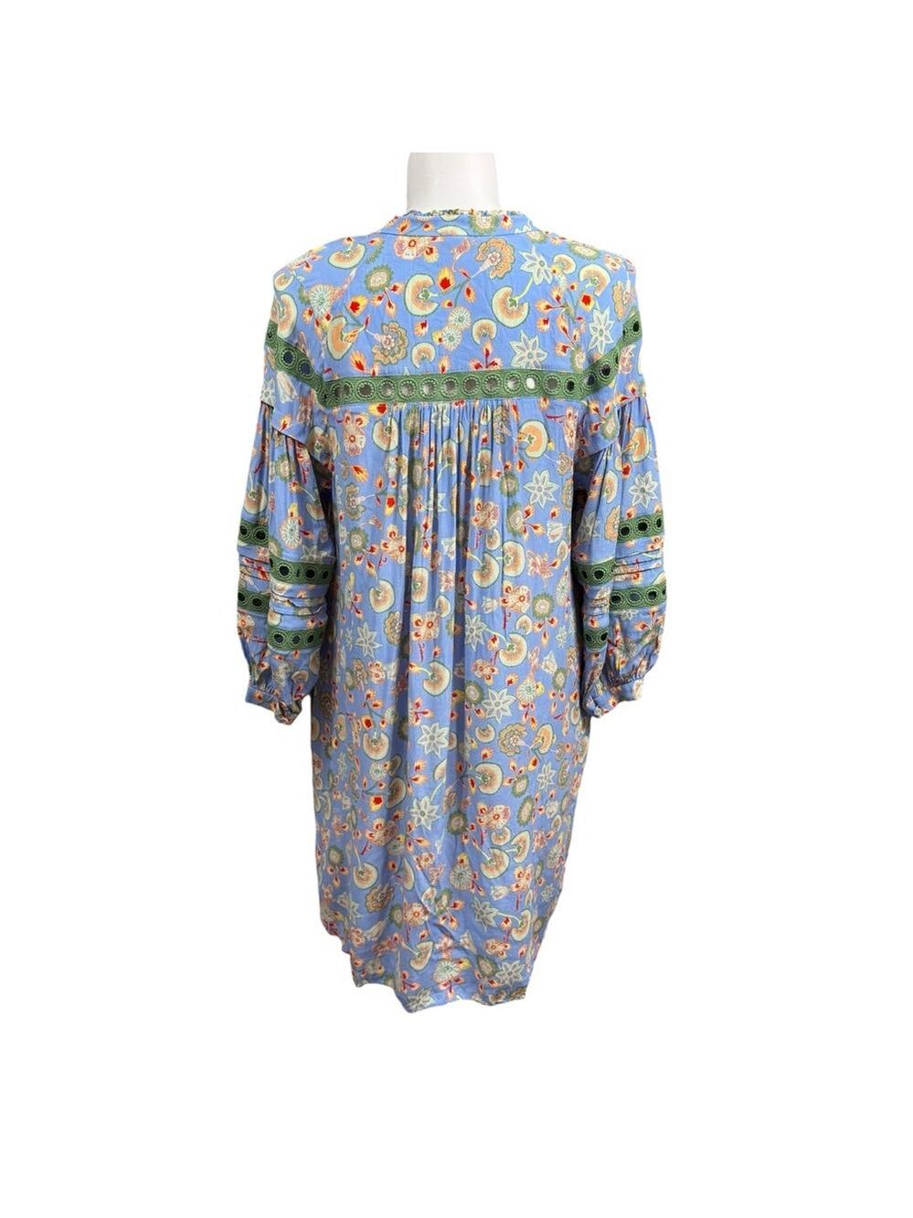 Diane Von Furstenberg Blue Floral Boho Tunic Dress XL - Picture 7 of 10